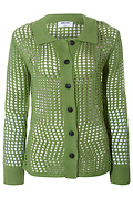 Open Knit Collared Cardigan
