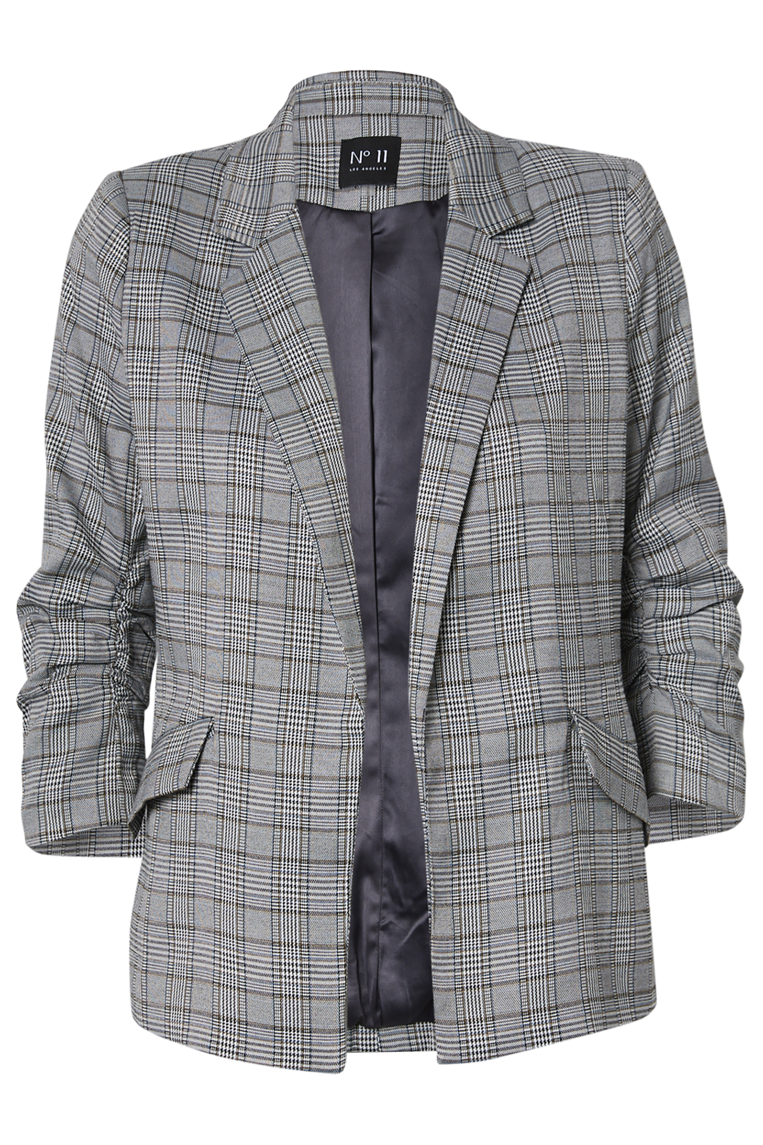 Plaid Open Blazer