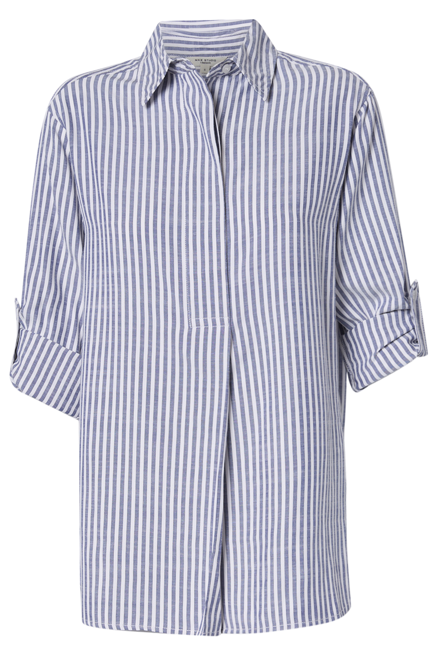 Long Sleeve Striped Collared Shirt