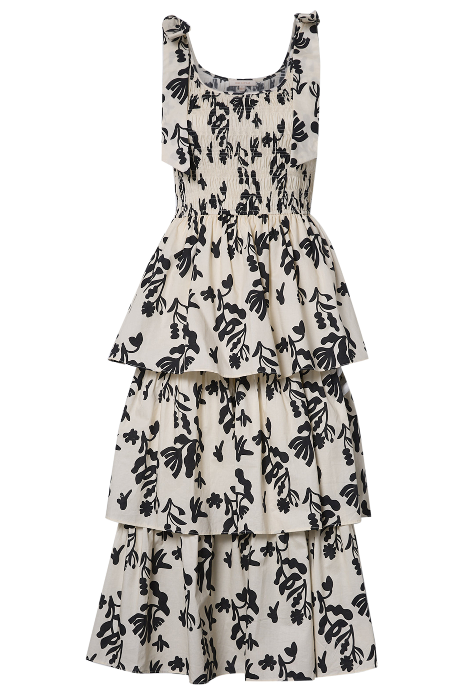 Skies Are Blue Printed Tiered Midi Dress