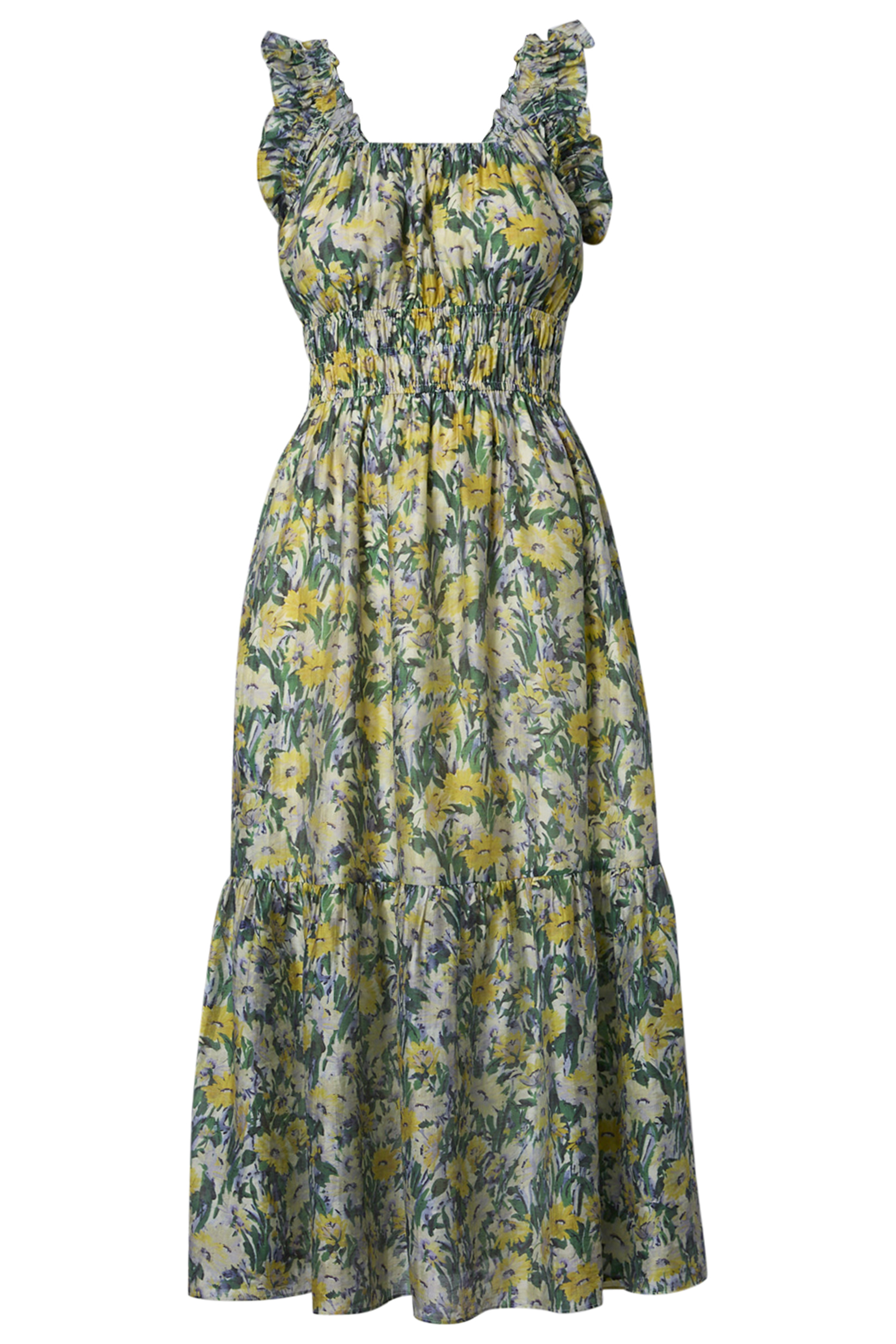 Square Neck Floral Dress