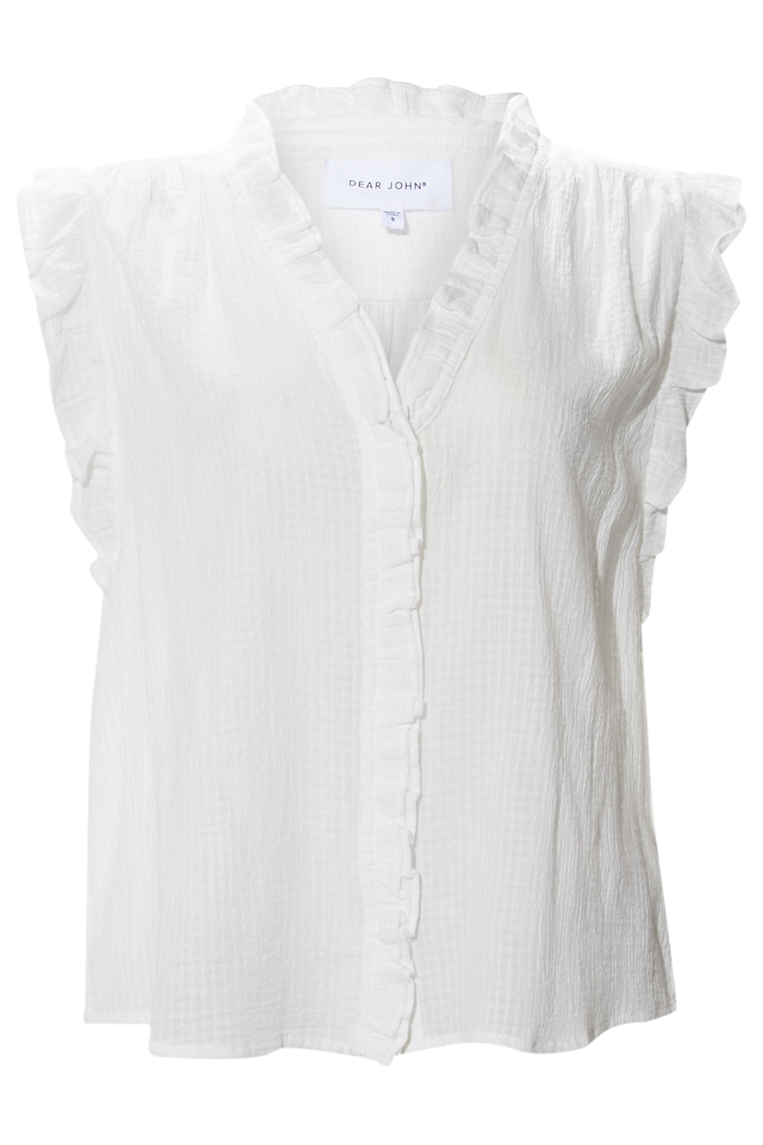 Dear John Ruffle Trim Button Front