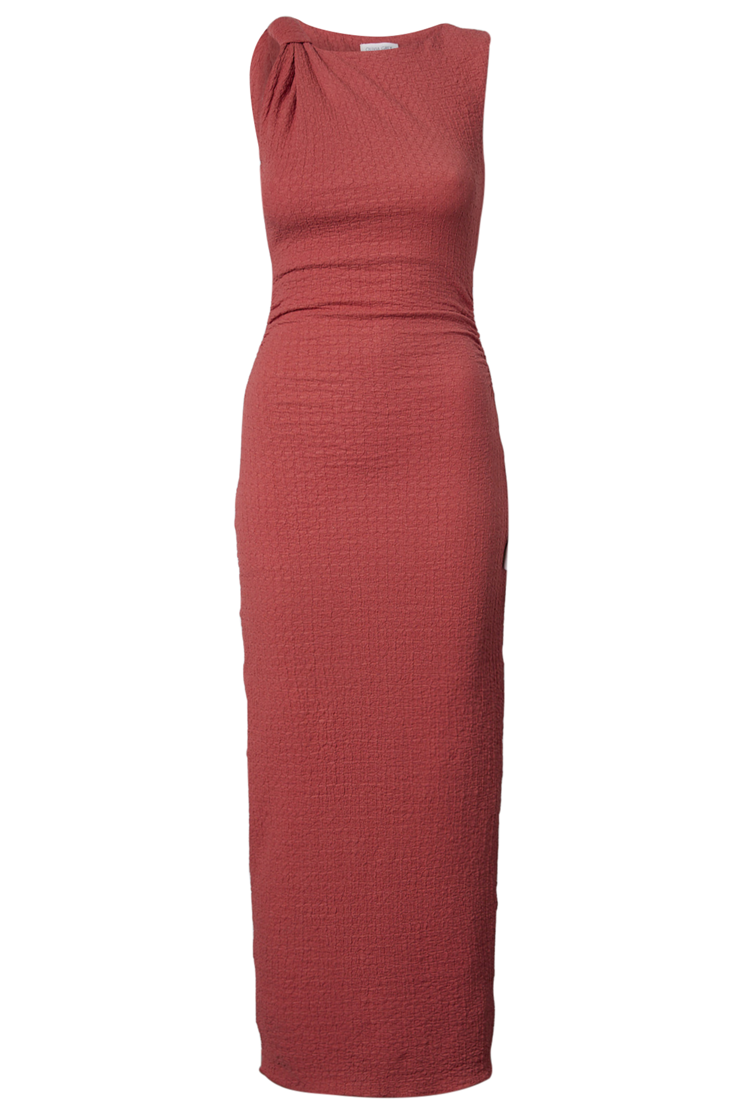 Textured Shoulder Tie Knit Dress