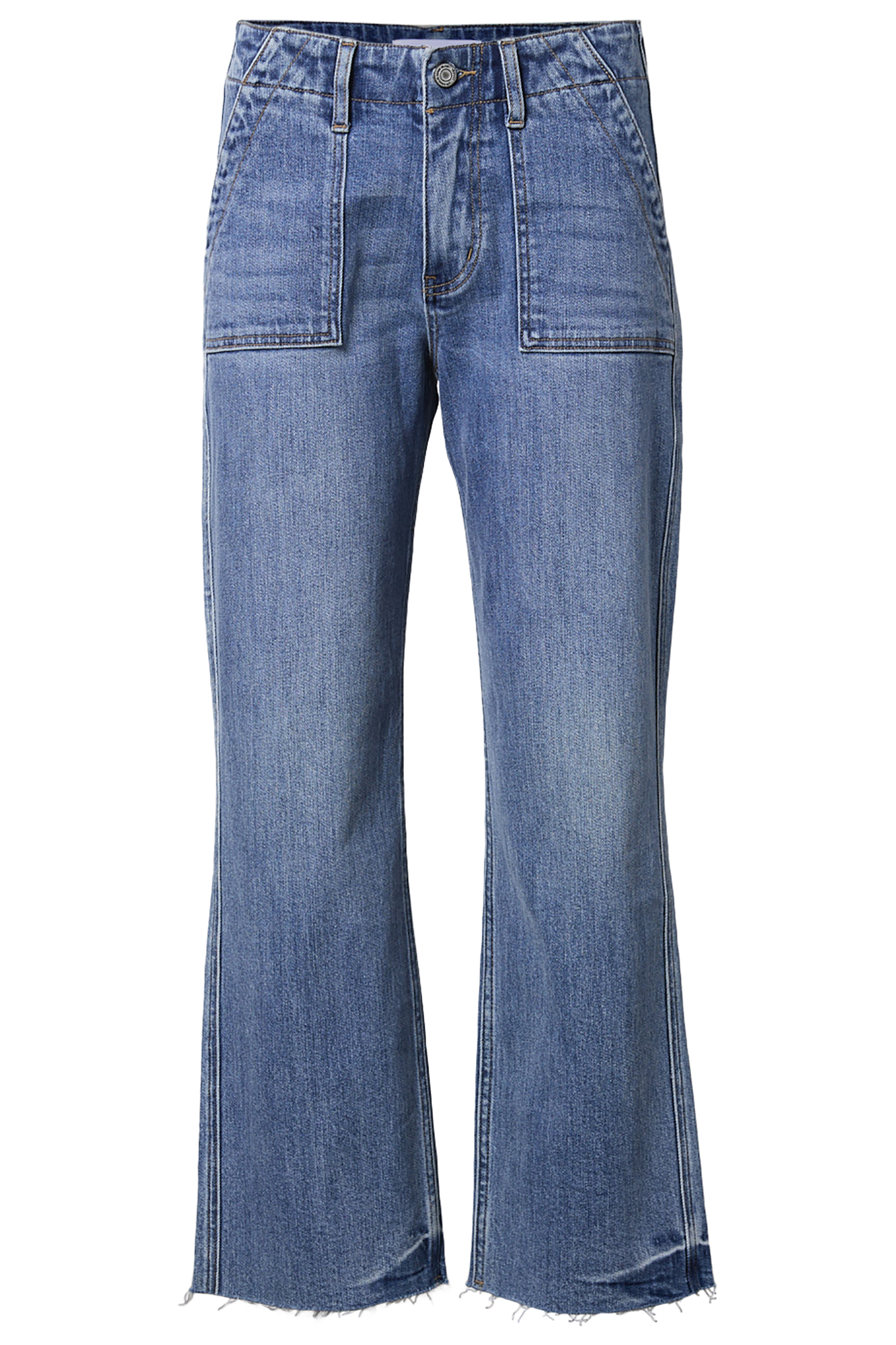 High Rise Straight Leg Utility Denim