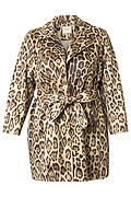 Leopard Print Faux Suede Coat