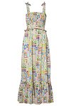 Tie Strap Printed Midi Dress